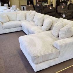 Lindyn Soft Cord Fabric Sectional Sofa Couch