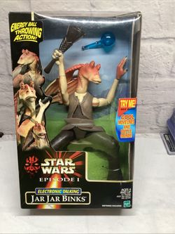 Hasbro 1999 JAR JAR BINKS Talking Electronic 12" Figure Star Wars Episode 1