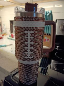 Super cute glittery Football Thermos