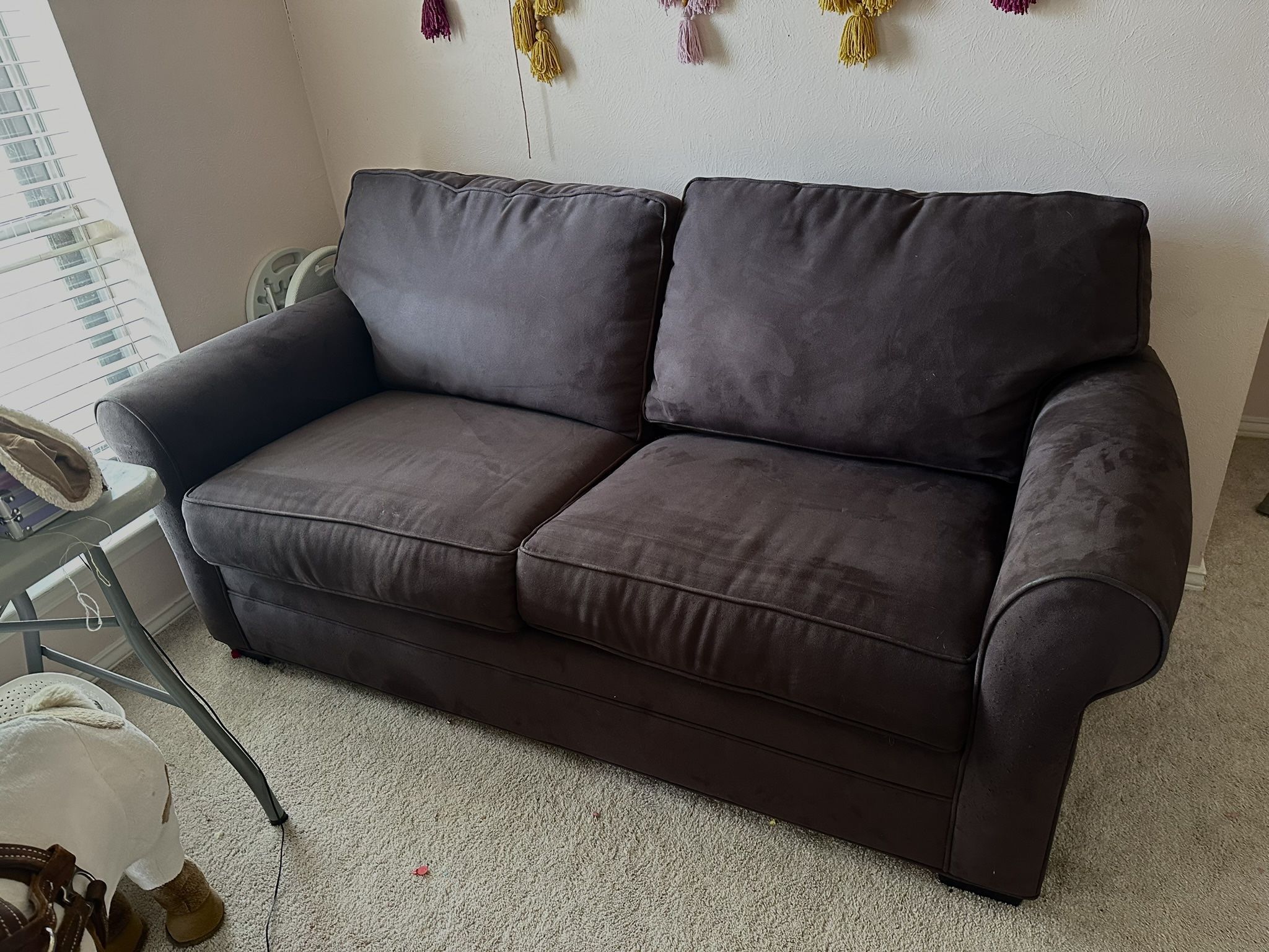 Dark Gray Microfiber Sofa Couch