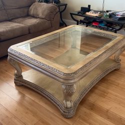 Antique Coffee Table With Lots Details 