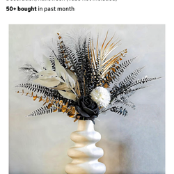 Brand New Black & Gold Gothic Flower Arrangement – Sealed