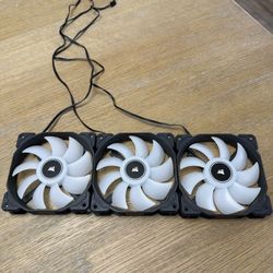 3 Pack Corsair High Airflow White LED 120MM Fans