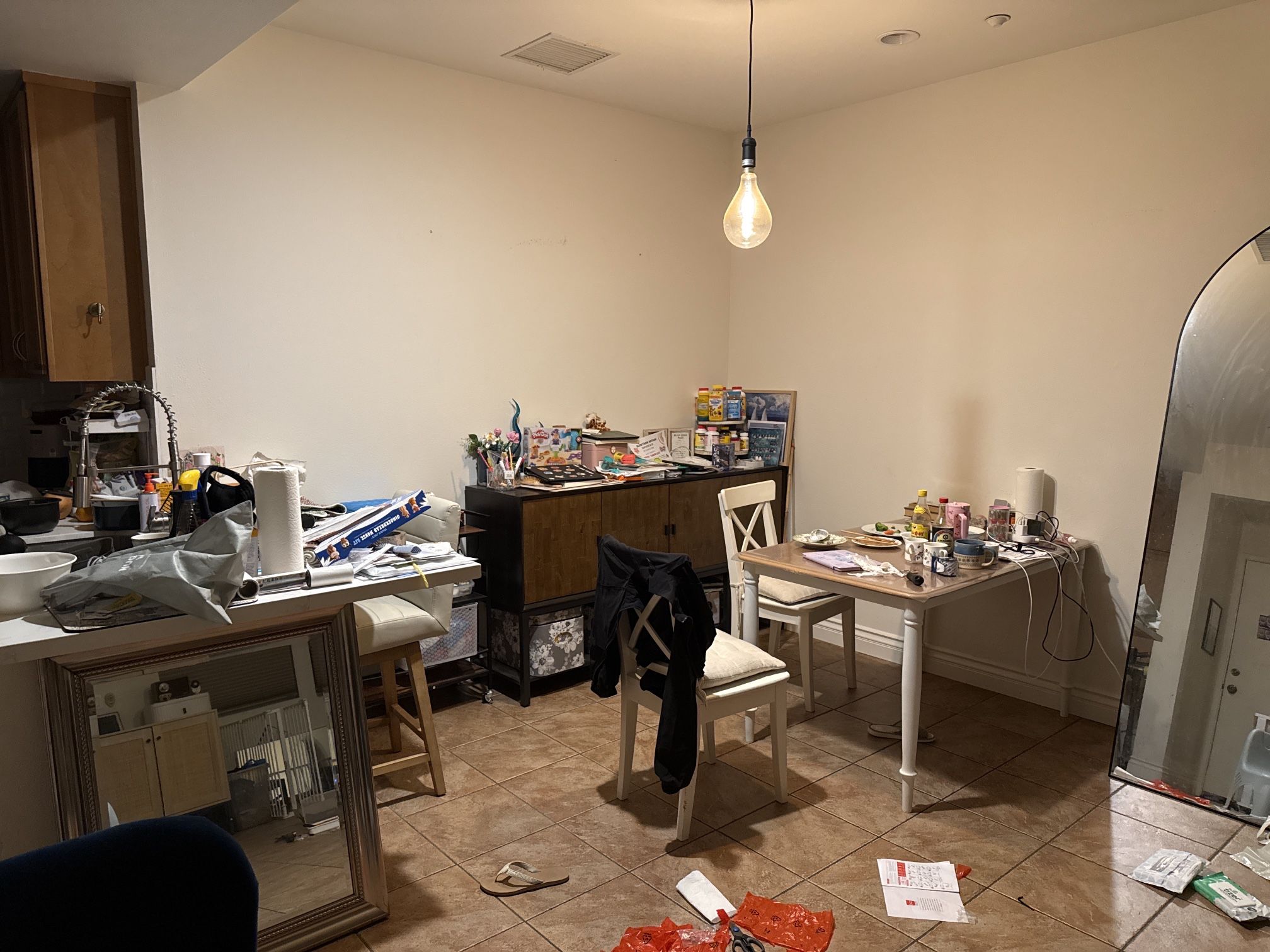 Free dining table and chairs + solid wood sideboard - take them all together!