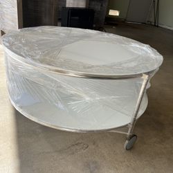 IKEA Double Glass White Coffee Table 