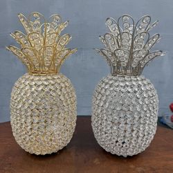Crystal Pineapple Decor – Gold or Silver – 14–15” Tall