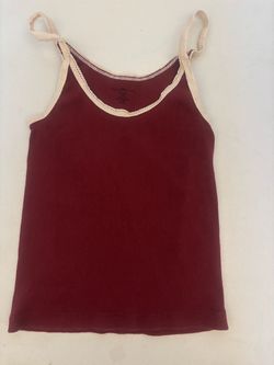 Burgundy Ribbed Cami Tank Top