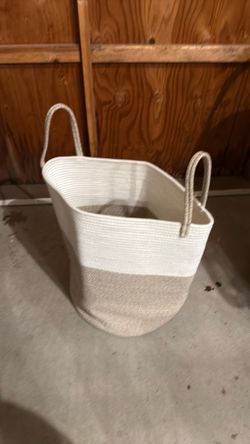 Woven fabric tall basket