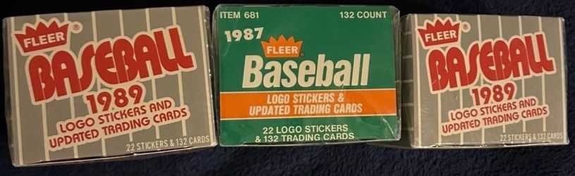 3 Sealed Fleer Baseball Update Sets 1987 & 1989