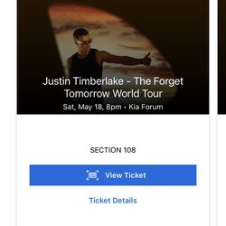 Justin Timberlake 5/18 2 Tickets