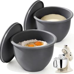 Silicone Mixer Attachments Bowl Liners – 2 Pack, Compatible with 5 Quart KitchenAid Stand Mixer Bowls