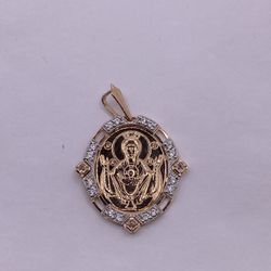 14kt Yellow Gold 2-Tone Religious Pendant - 8.00g, C/Z