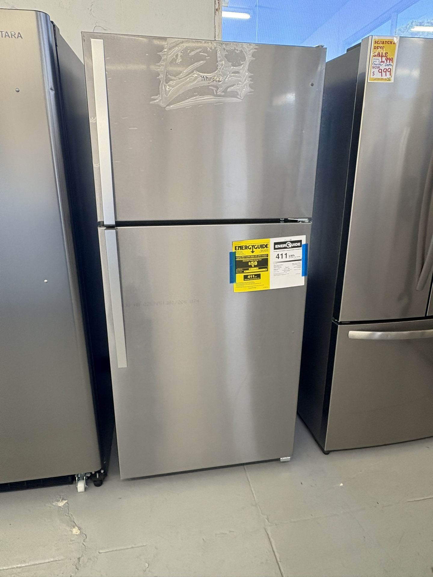 Whirlpool 30” 18.2 cu. ft. Top Freezer Refrigerator in Monochromatic Stainless Steel