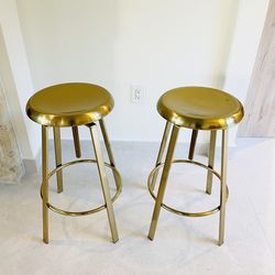 Brushed Good Adjustable Swivel Stools, Like New Condition