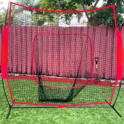 7 ft x 7 ft Baseball & Softball Practice Hitting & Pitching Net with Bow Frame, Carry Bag Brand New in Box 
