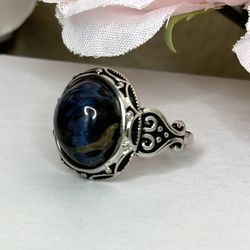 Petersite Ring (Adjustable) Silver Mixed With Cupronickel 