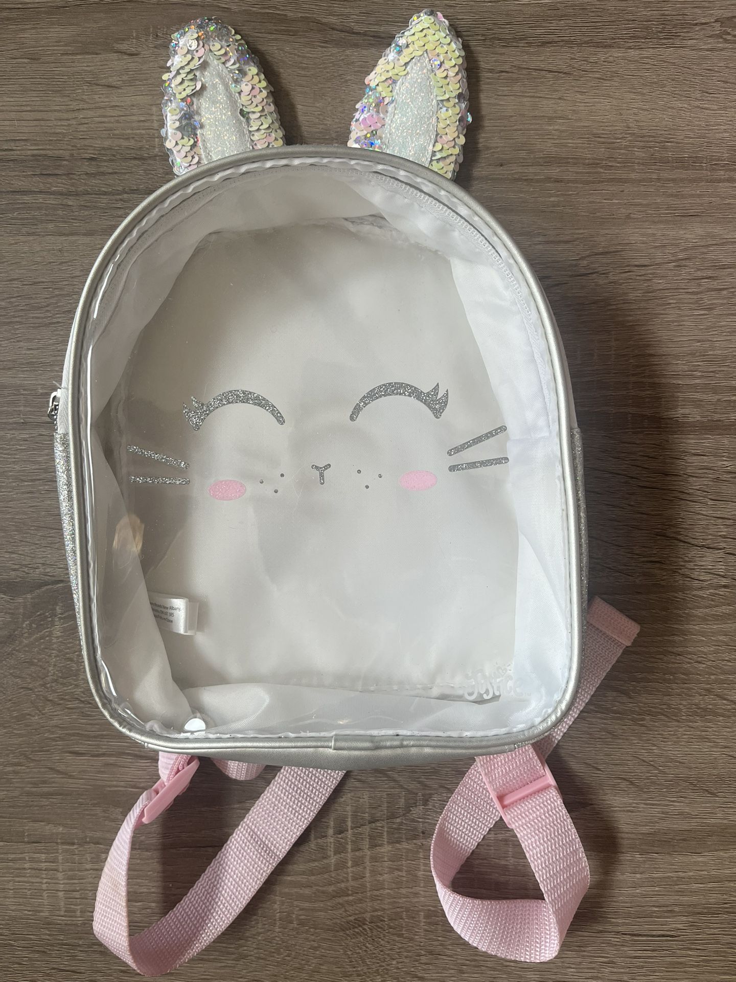 Justice girls Mini Clear Bunny Backpack
