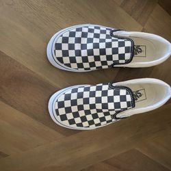 Checkered Vans Slip On Shoes