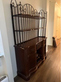 Storage furniture with bakers rack