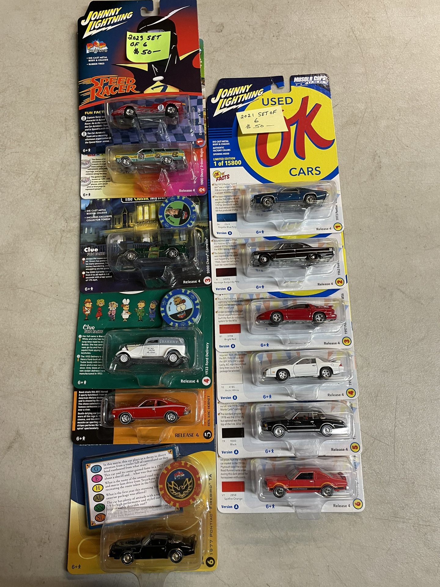 Johnny Lightning Six Car Sets Your Pick $50 Each