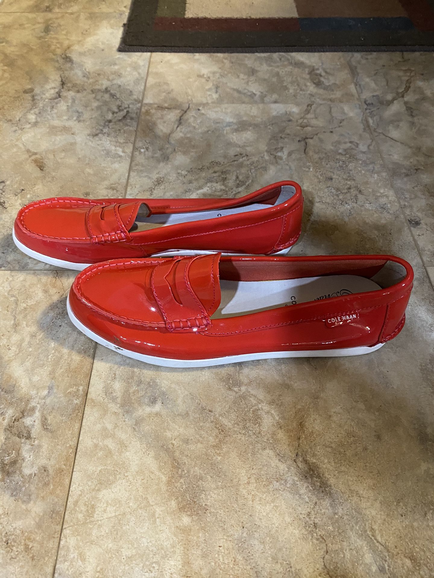 Cole Haan Pinch Maine New Classics Red Patent Leather Penny Loafer Size 10