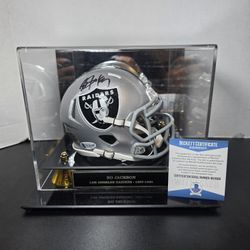 Bo Jackson Auto/signed Raiders Mini Helmet W/case . Beckett Cert