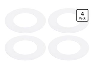 Goof Trim Ring for 4 Inch Recessed Can Lights, 4 Pack Downlight Trim Ring Cover 4.25-Inch Inner Diameter, 6.7-Inch Outer Diameter, Matte White, Steel 