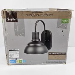 Chapter Oil-Rubbed Bronze Single Light Wall Sconce, LED Bulb, Wet Rated, 9.25"x8"x11"