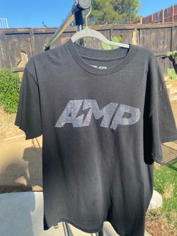 Offers? "AMP"Rhinestone T-Shirt (Kai Cenat Style) - Black Bling Tee" Size L Men's