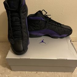 Jordan Sneakers 13s 11 1 2 Black Court Purple white for Sale in