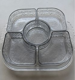 Princess House Fantasia 6 Piece Veggie & Dip Tray Server