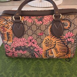 Gucci GG Supreme Bengal Tiger Mini Boston Bag