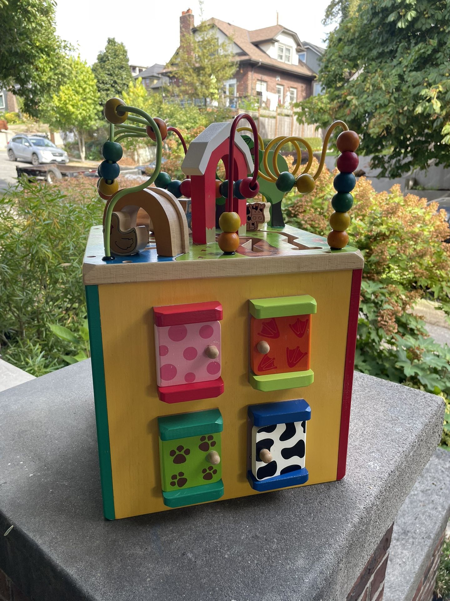 Battat Farm Theme Activity Cube Wood