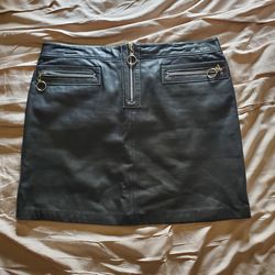 Michael Kors black leather skirt -size 12