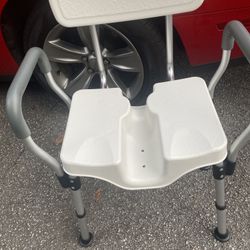 Shower Bench With Backrest / Shower Chair With Backrest + Adjustable Height 