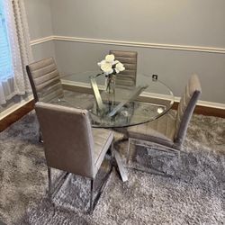 ROUND DINING TABLE - Silver Base ✅ On Sale Now