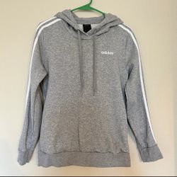 Adidas Gray Hoodie White Stripes 