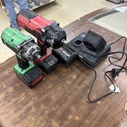 Two Snap-on Impact Guns With 4 Batteries
