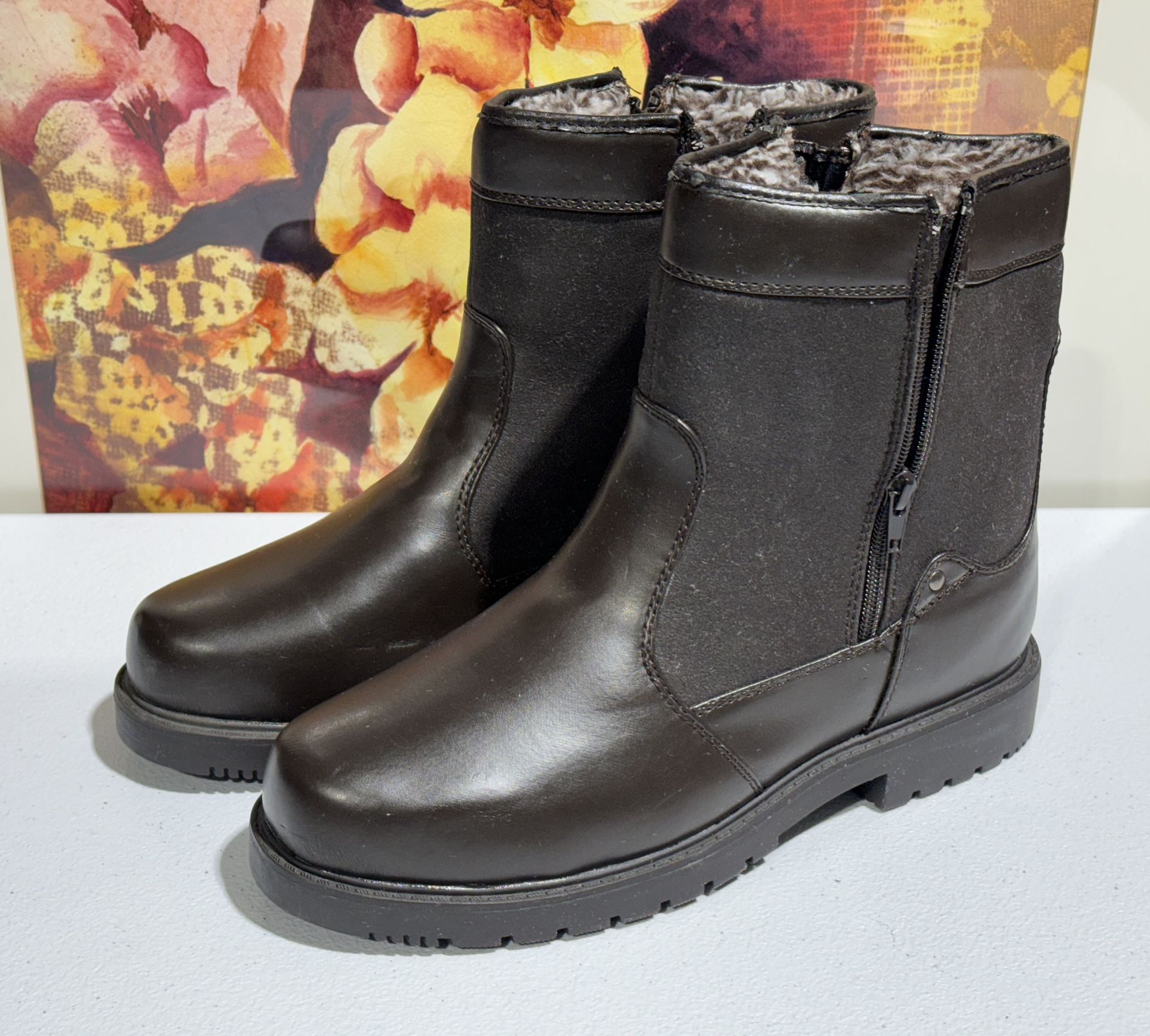 Habands Thermal King Mens Double Zip Boots Brown Size 9.5D 459-04