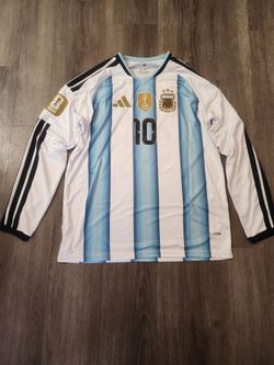 Argentina Home Long Sleeve Messi World Cup Jersey