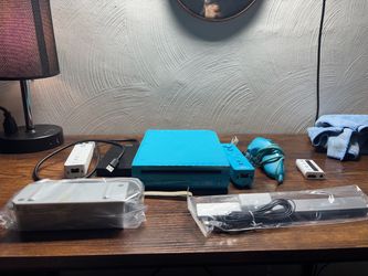 Nintendo Wii Light Blue Console Bundle - 500GB Storage, MotionPlus, HDMI
