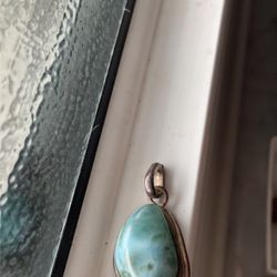 Jewelry …large Chunk Of Larimar Stone..  Pendant$25  .  Island Blue Larimar Bought On Holiday