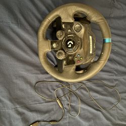 Logitech Steering Wheel, Pedals, Driving Shifter And Homemade Stand