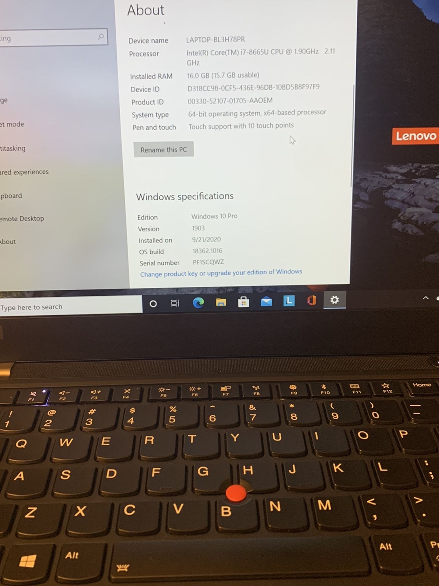Lenovo Thinkpad Touchscreen T490