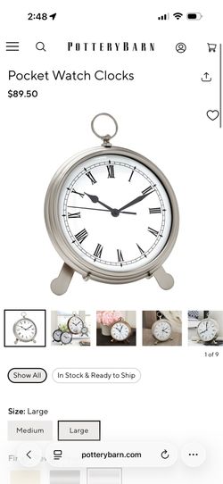 Pottery Barn Large Pocket Watch Clock