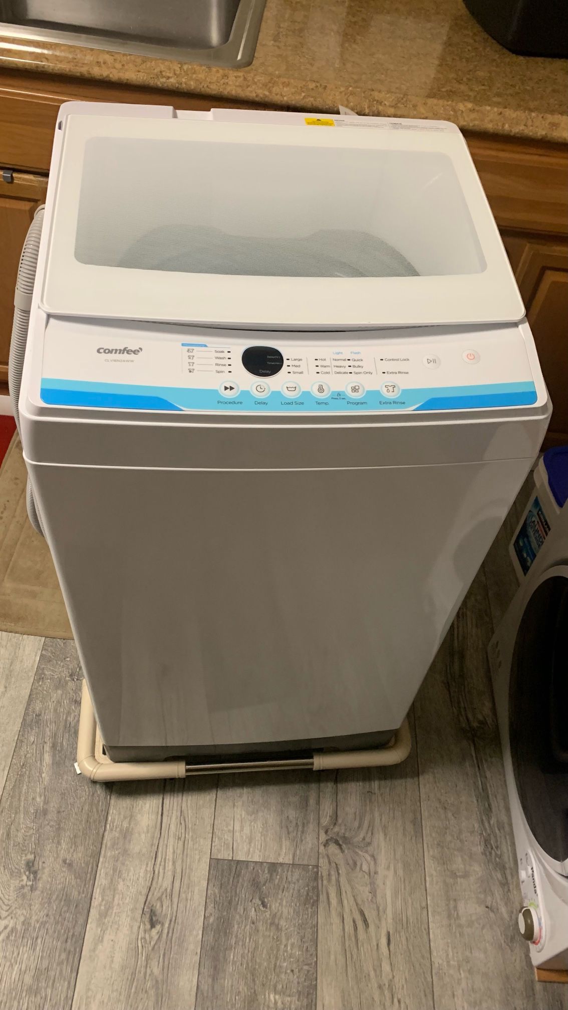 COMFEE’ 1.6 Cu.Ft Portable Washing Machine, 11lbs Capacity Fully Automatic Compact Washer with Wheels, 6 Wash Programs Laundry Washer with Drain