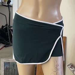 Urban Outfitters Dark Green Mini Skirt with White Trim