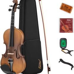Eastar 3/4 Violin Adult Child Violin for Beginner Student Kid Violin Starter Kit Learning Point String Bow Bridge(EVA-3)