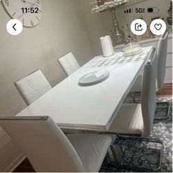 Dining table with six chairs