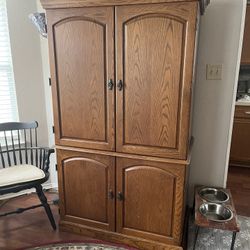 Oak ComputerArmoire 